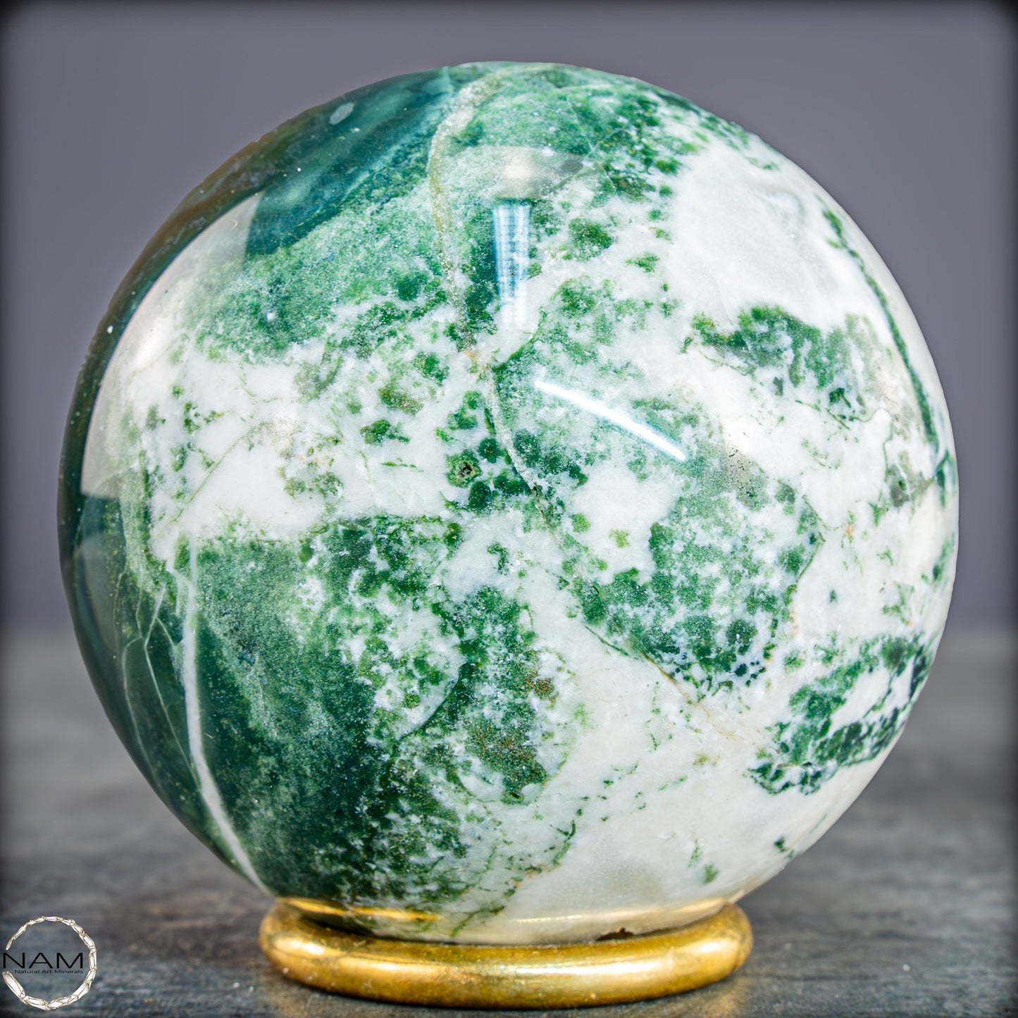 Natürlicher Moos Achat Kristall-Kugel -588,85g