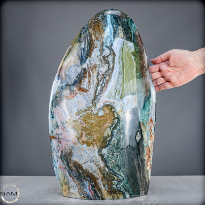 Farben des Ozeans – Ozean-Jaspis in spektakulärer Freiform-29234,11g