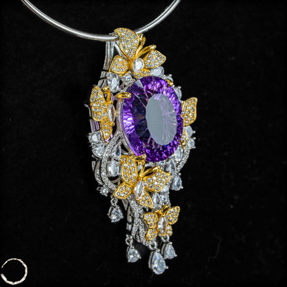 Prunkvoller Amethyst-Anhänger – vergoldetes Silber  20,68g 103,4ct