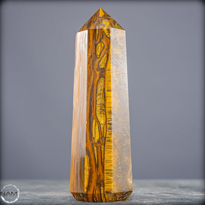 Natürlicher Tigerauge-Obelisk - 912,17g