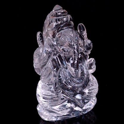 Ganesha-Schnitzerei aus klarem Quarzkristall, Brasilien - 101.13 g - 70.45×39.82×31.18 mm