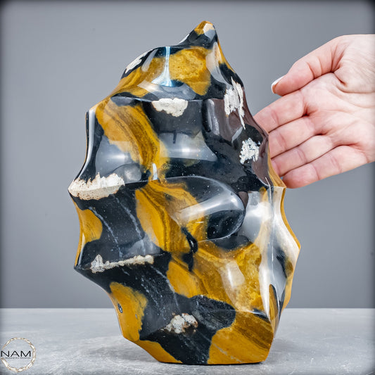 Natürliche Jaspis-Chalcedon Kristallflamme - 3996,54g