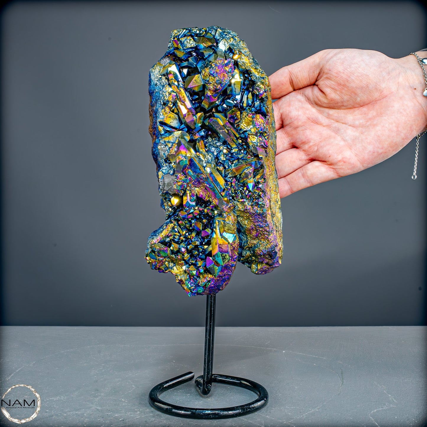 Kristall-Aura-Amethyst auf Ständer – 1249,29g