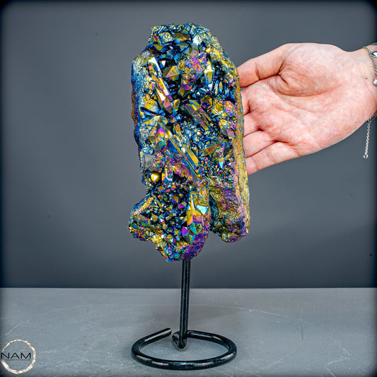 Kristall-Aura-Amethyst auf Ständer – 1249,29g