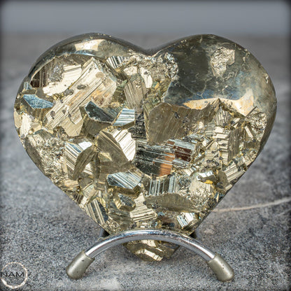 Natürliches Pyrit, Quarz und Galena Kristall Herz/Druse - 1044,28g