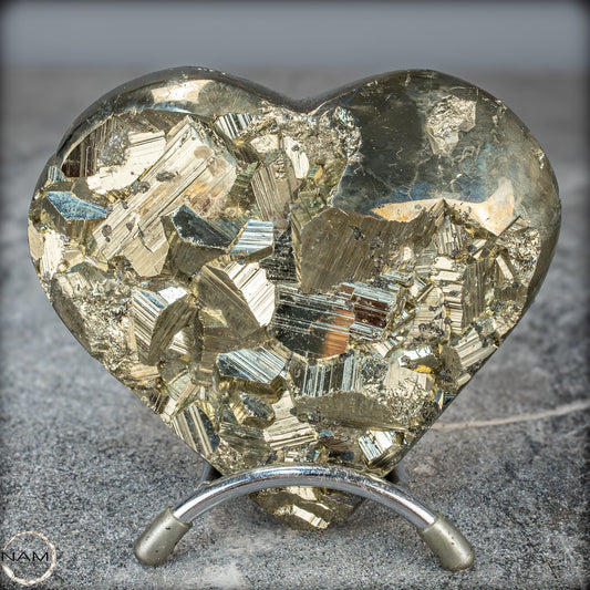 Natürliches Pyrit, Quarz und Galena Kristall Herz/Druse - 1044,28g