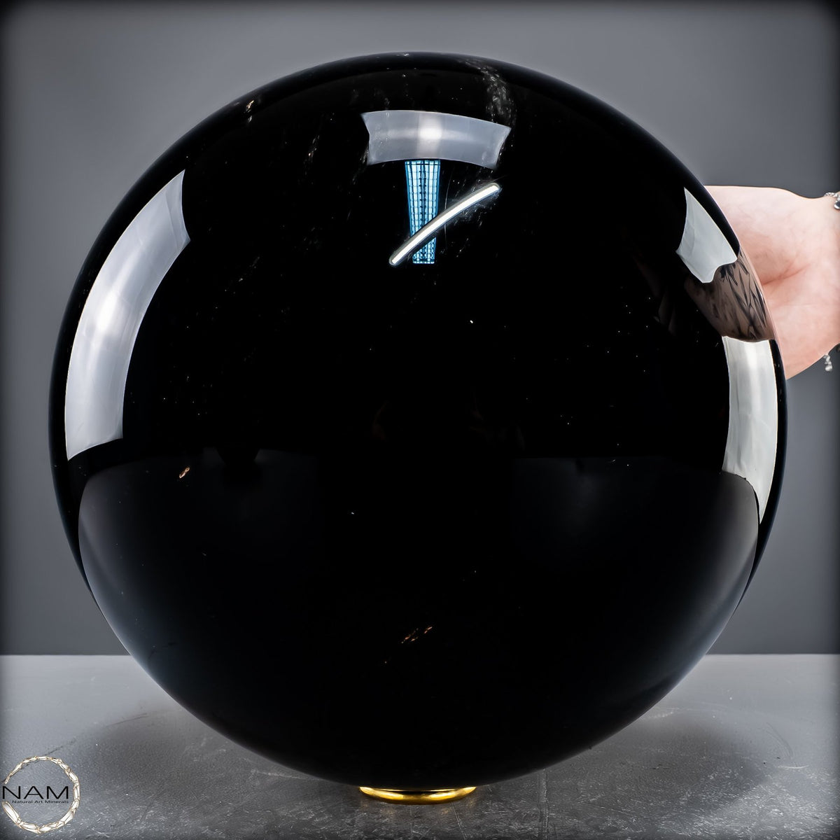 Natürliche Schwarze Schimmernde Obsidian Kristall-Kugel -15984,29g