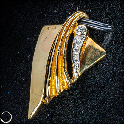 Goldene Eleganz – Moderner Anhänger mit funkelnden Diamanten 585 Gold aus Russland  3,83g  19,15ct