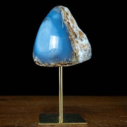 Natürlicher Blauer Chalcedon auf Ständer - 647,29g