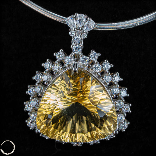 Citrin Anhänger aus 925er Silber Strahlende Eleganz - 7,81g 39,05ct
