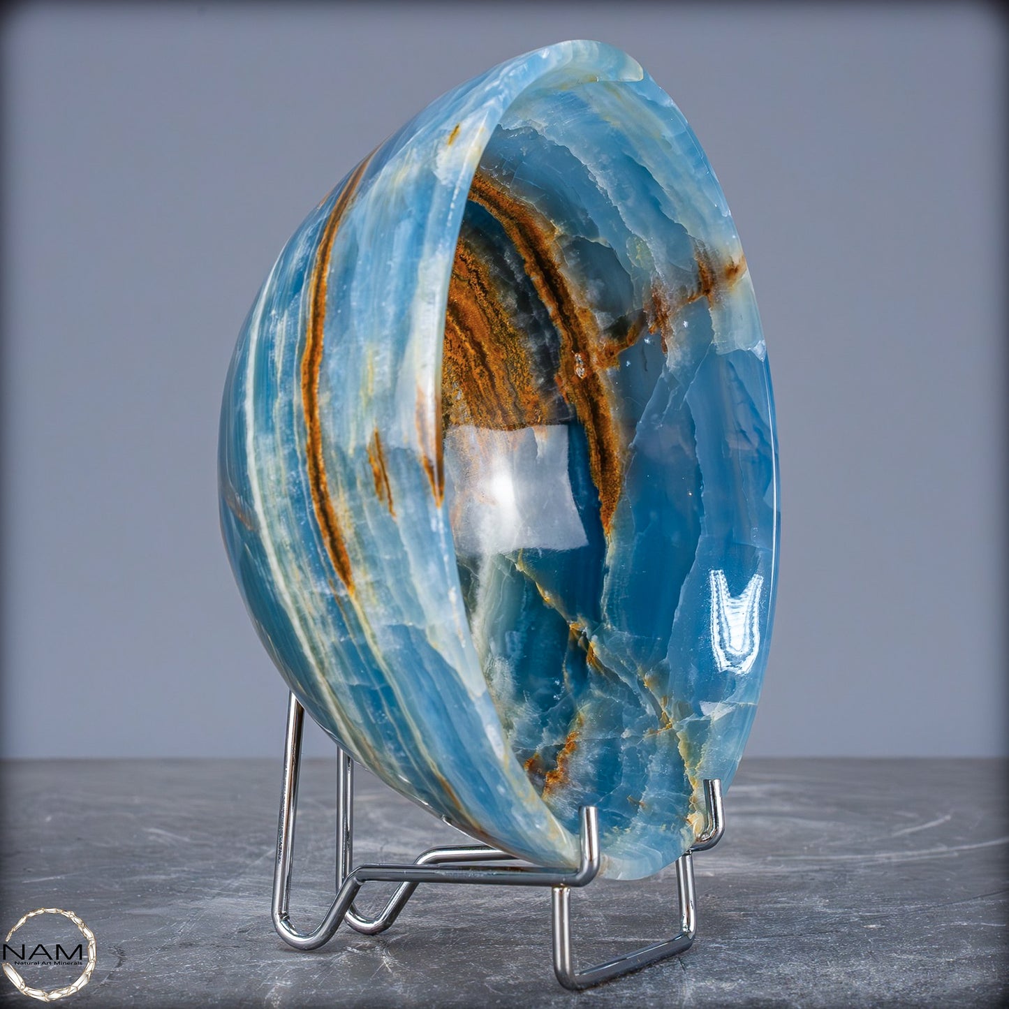 Seltene Natürlich Blaue Onyx-Kristall Schale/Schüssel, Argentinien - 556,99g