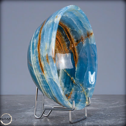 Seltene Natürlich Blaue Onyx-Kristall Schale/Schüssel, Argentinien - 556,99g