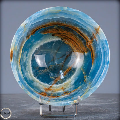 Seltene Natürlich Blaue Onyx-Kristall Schale/Schüssel, Argentinien - 556,99g