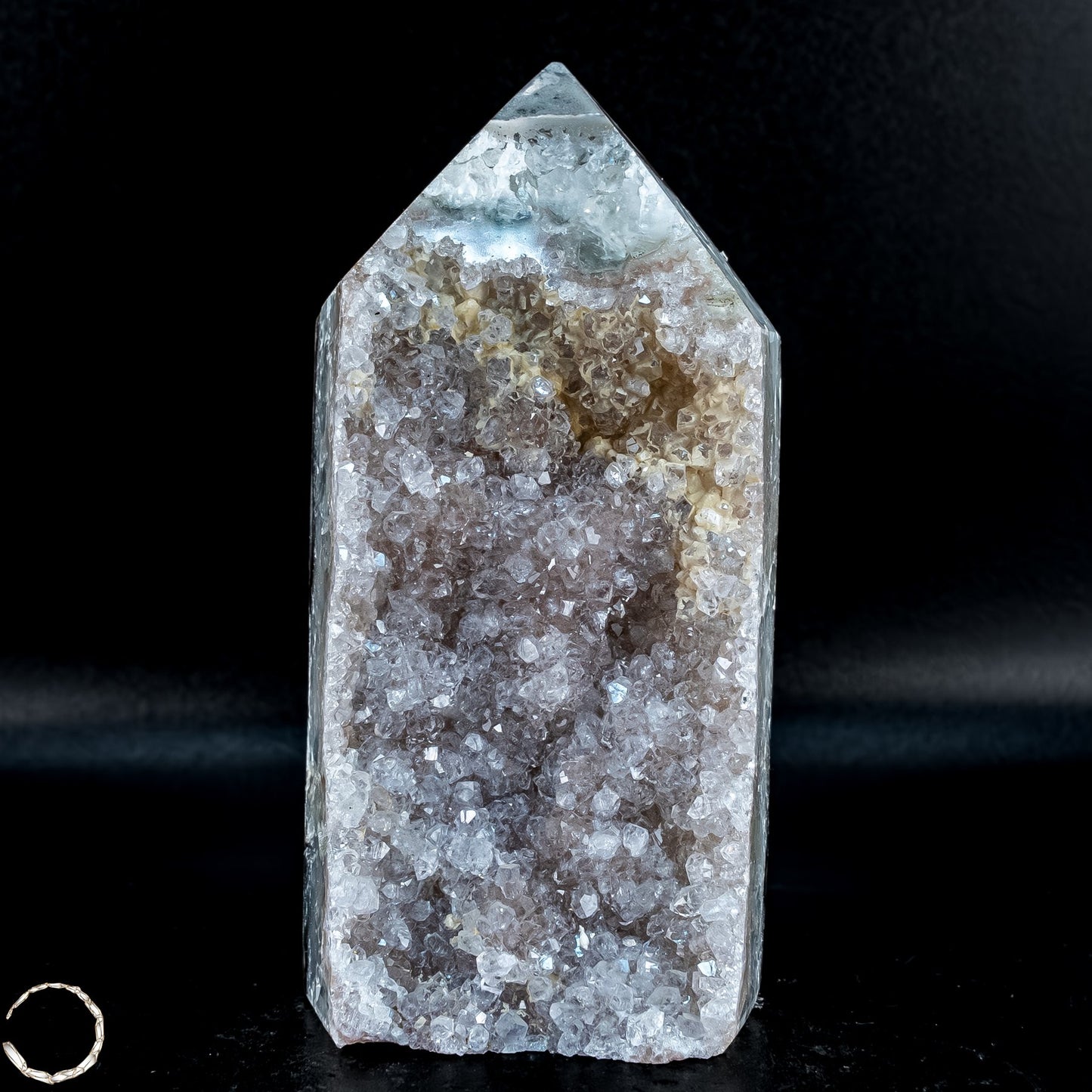 Natürlicher Achat-Kristall Obelisk mit Druse - 531,22g