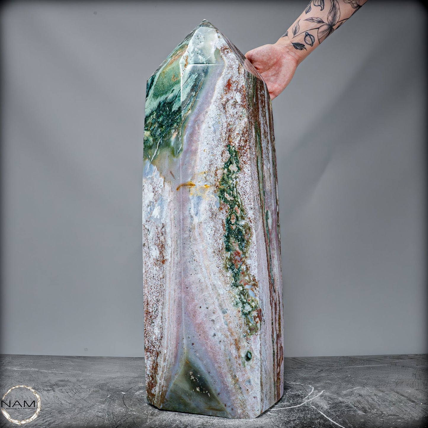Natürlicher Jaspis-Achat Kristall-Obelisk - 39187,42g