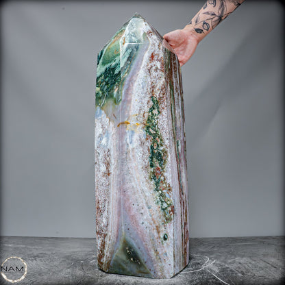 Natürlicher Jaspis-Achat Kristall-Obelisk - 39187,42g