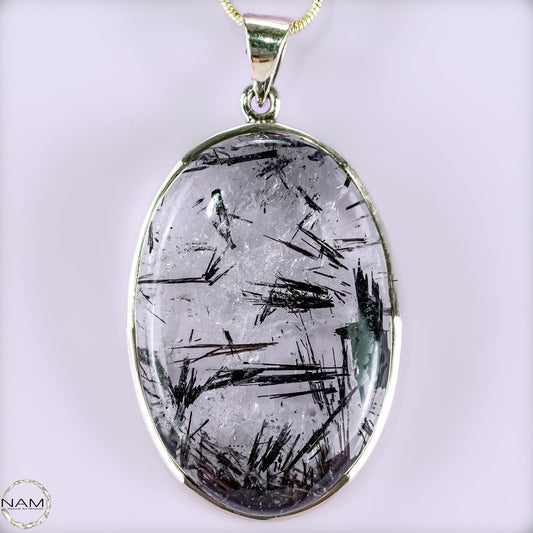 Eleganter Turmalin-Quarz Anhänger aus 925er Silber- 18,15g 90,75ct