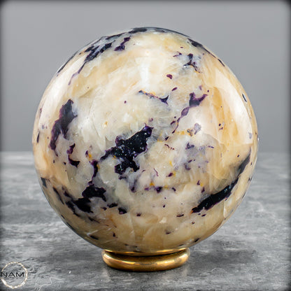 Seltene Natürliche Lila Fluorit-Calcit-Kugel - 548,69 g