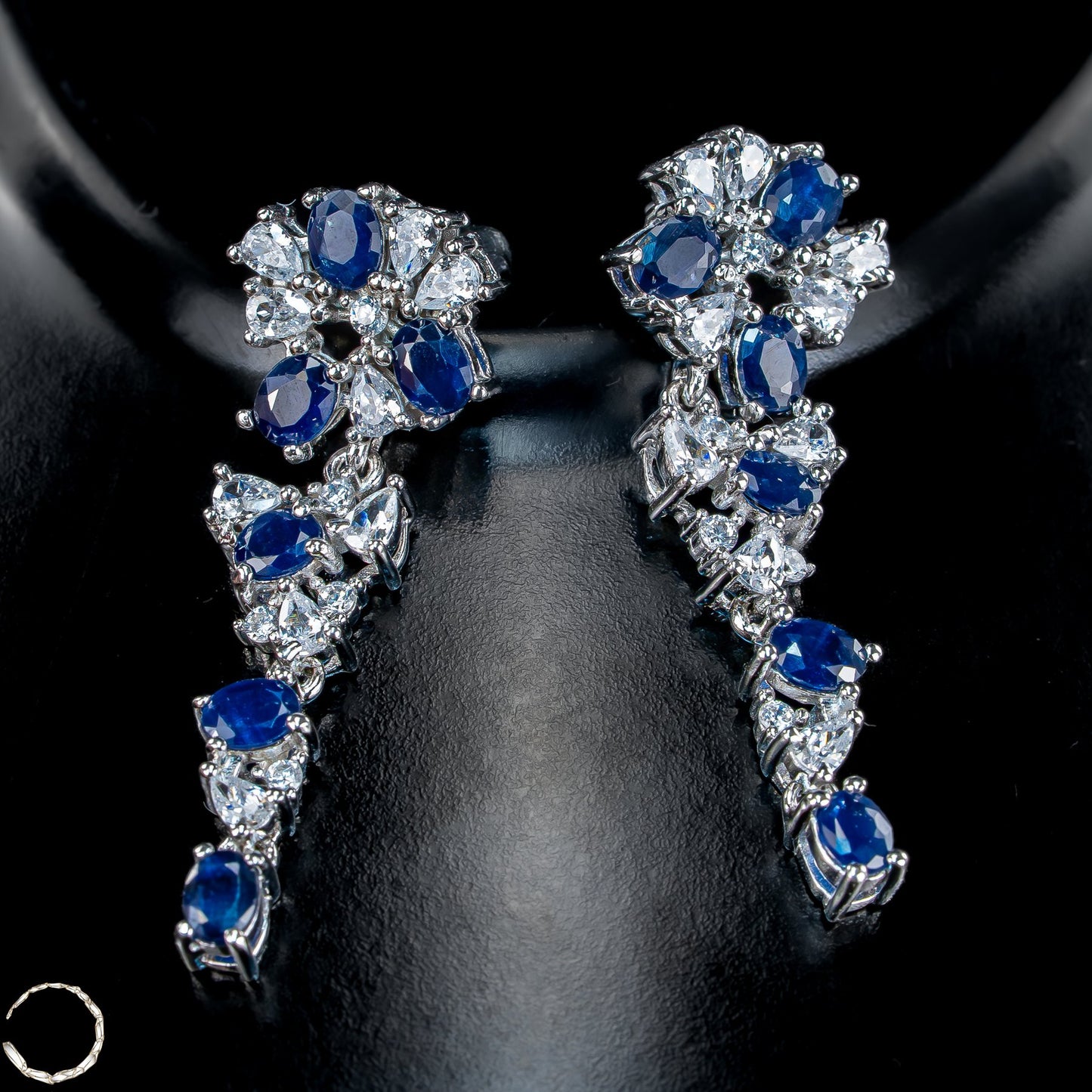 Exklusive Saphir-Ohrringe voller Eleganz-5,18g / 25,9ct