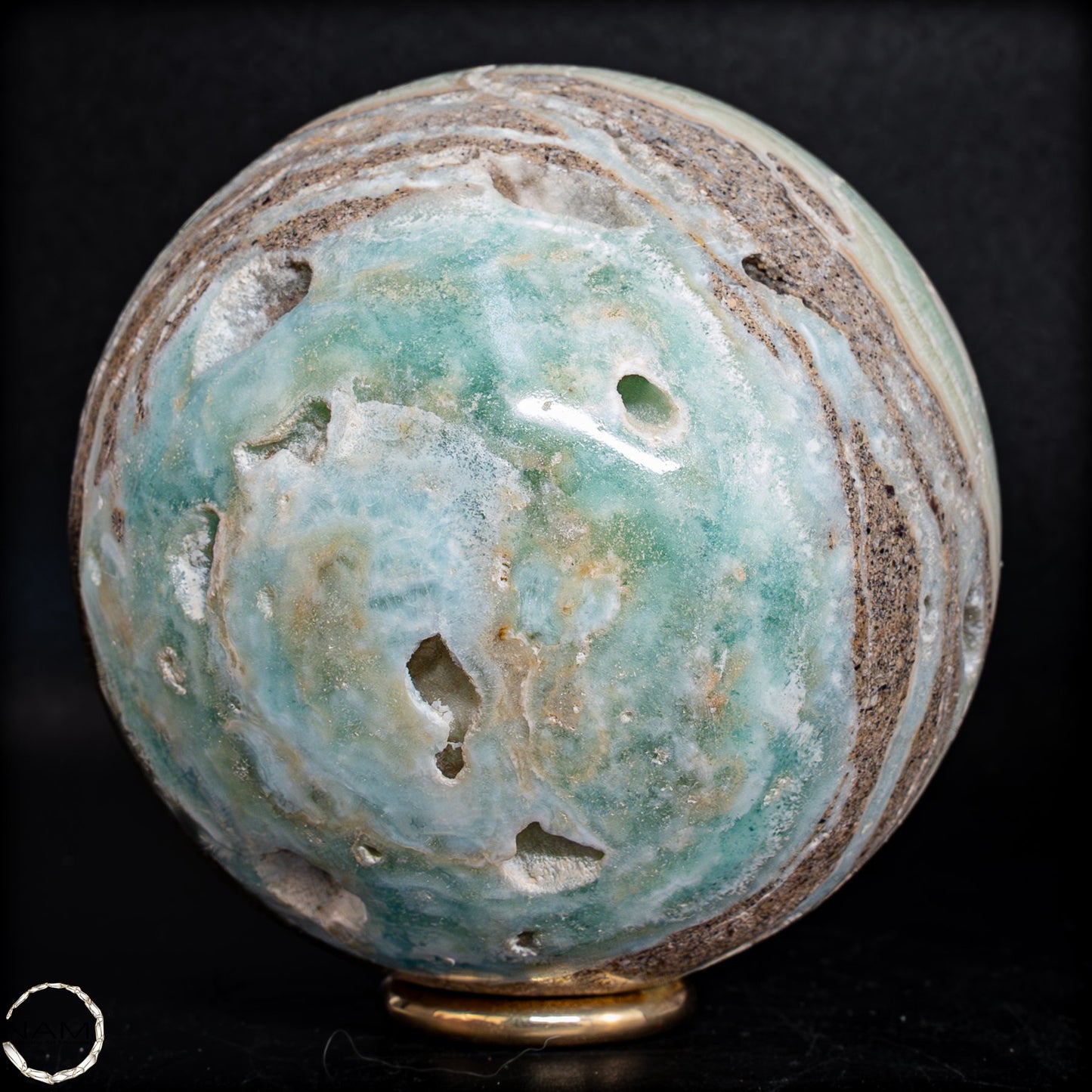 Natürliche Blau-Grüne Aragonit-Kristall Kugel - 727,72g - 80mm