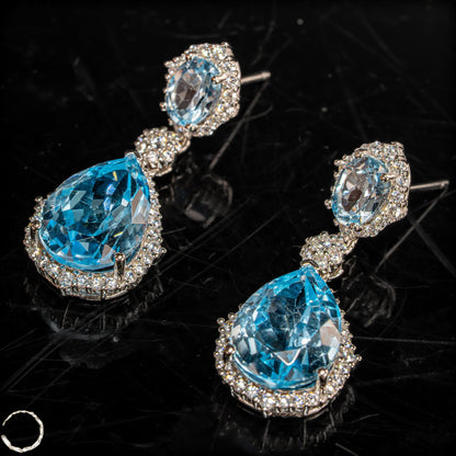 Eleganz in Blau – Aquamarin-Ohrringe Afghanistan - 39,8ct