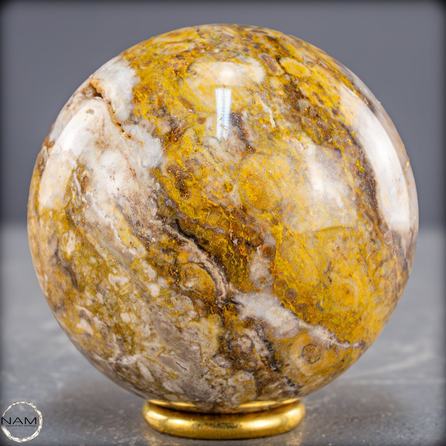 Bumblebee Jasper Kugel – Ein Meisterwerk aus Feuer und Erde - 345,88g