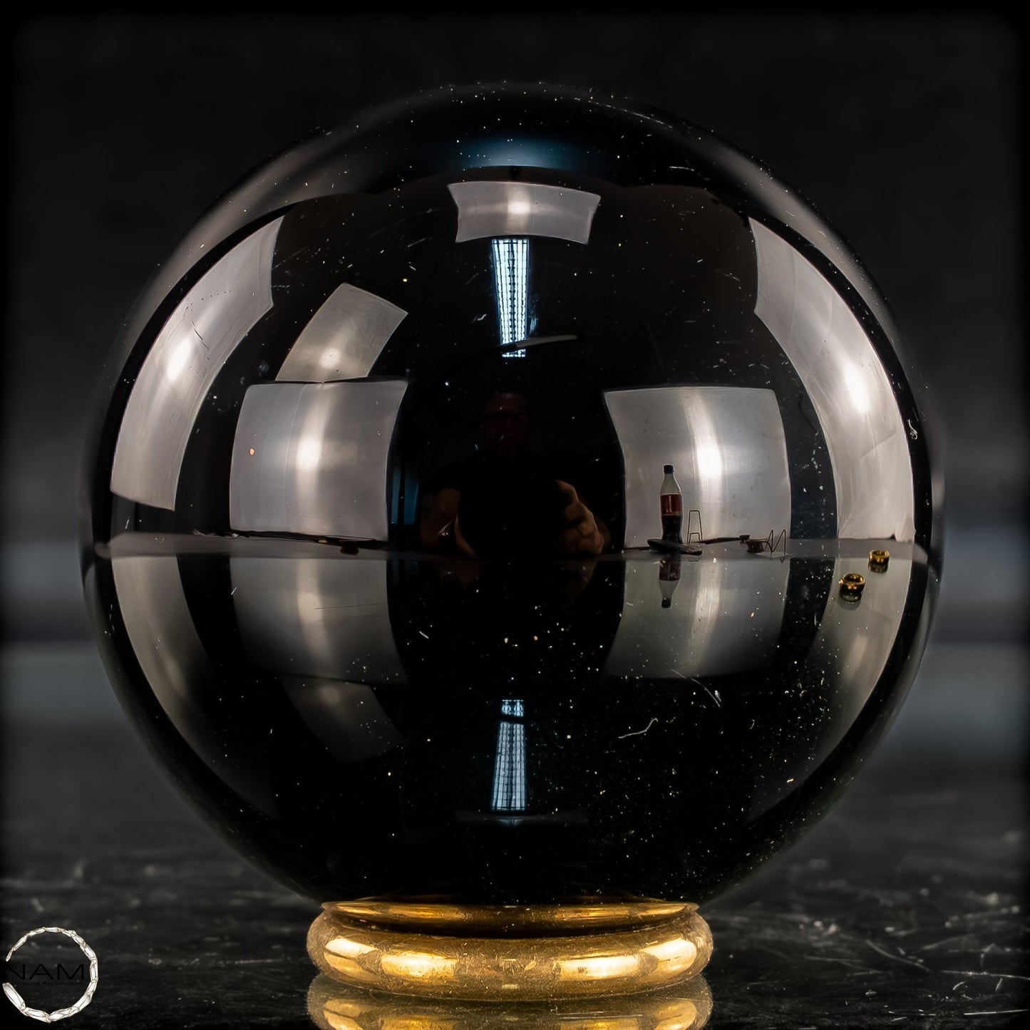 Natürliche Schwarze Obsidian Kristall-Kugel - 281,47g