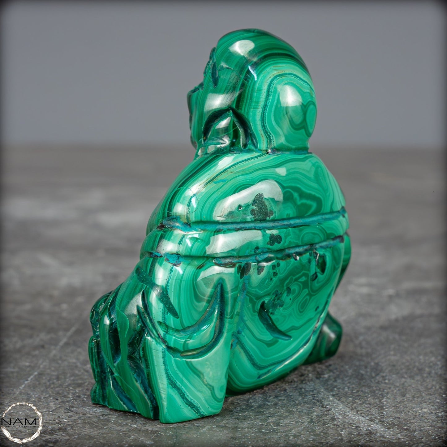 Sehr alte Malachit & Chrysocolla Skulptur Buddha , Kongo - 115,59g