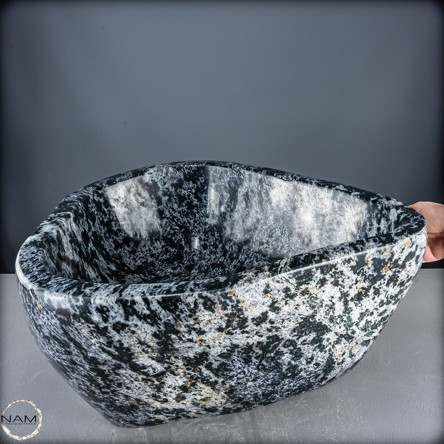 Natürliche Indigo Gabbro - Merlinite Schüssel - 81 kg