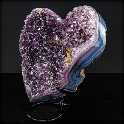 Natürlicher Amethyst-Herz Druse auf Ständer – 5640,61g