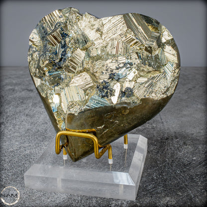 Natürliches Pyrit, Quarz und Galena Kristall Herz/Druse - 1397,97g