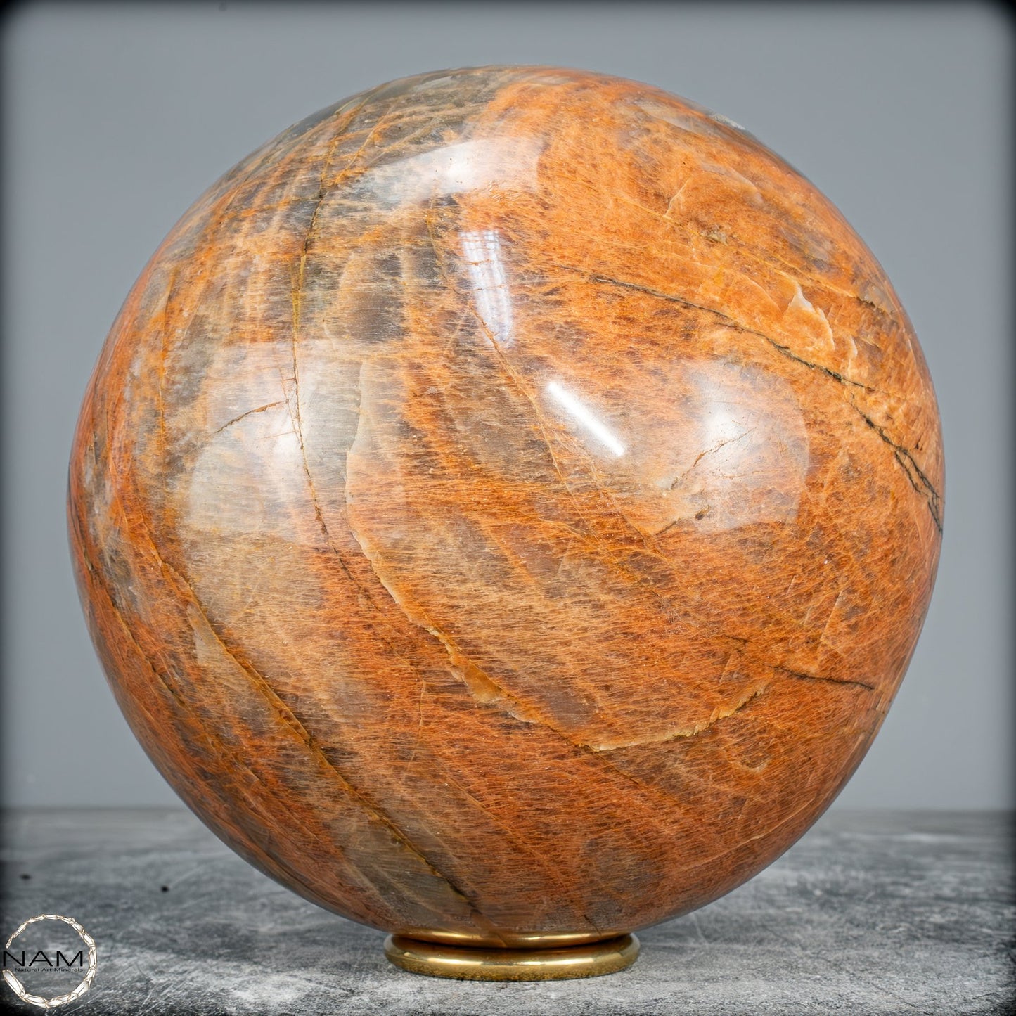 Natürlicher Pfirsich-Mondstein Kristall-Kugel -6580,72g