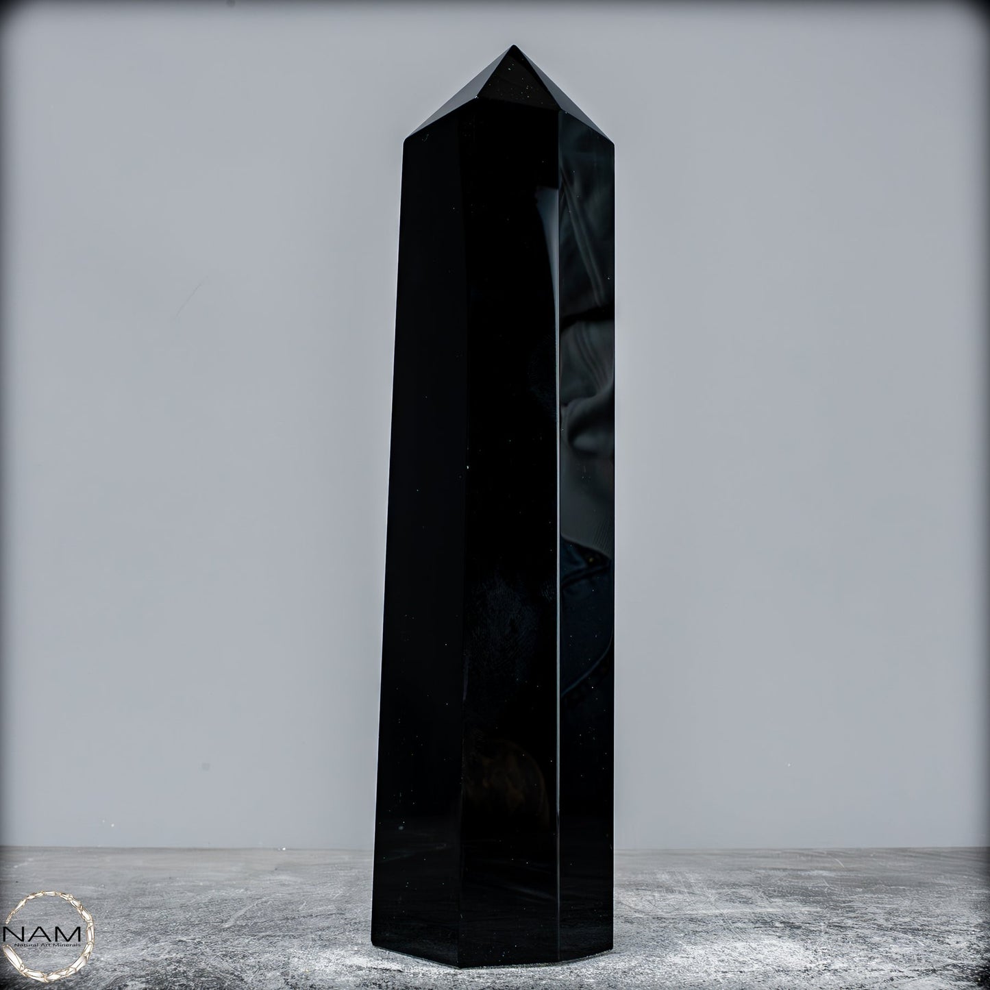 Natürliche Schwarze Obsidian Kristall-Obelisk - 1189,31g
