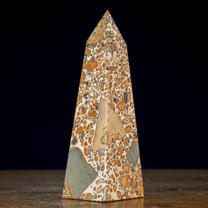 Natürlicher Leoparden-Jaspis Obelisk - 712,45g