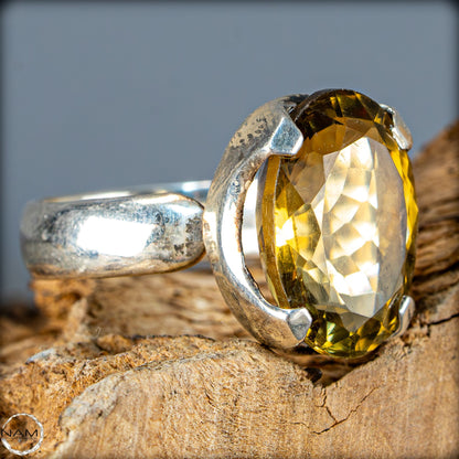 Citrin Ring aus 925er Silber – Strahlende Eleganz -6,57g 32,85ct