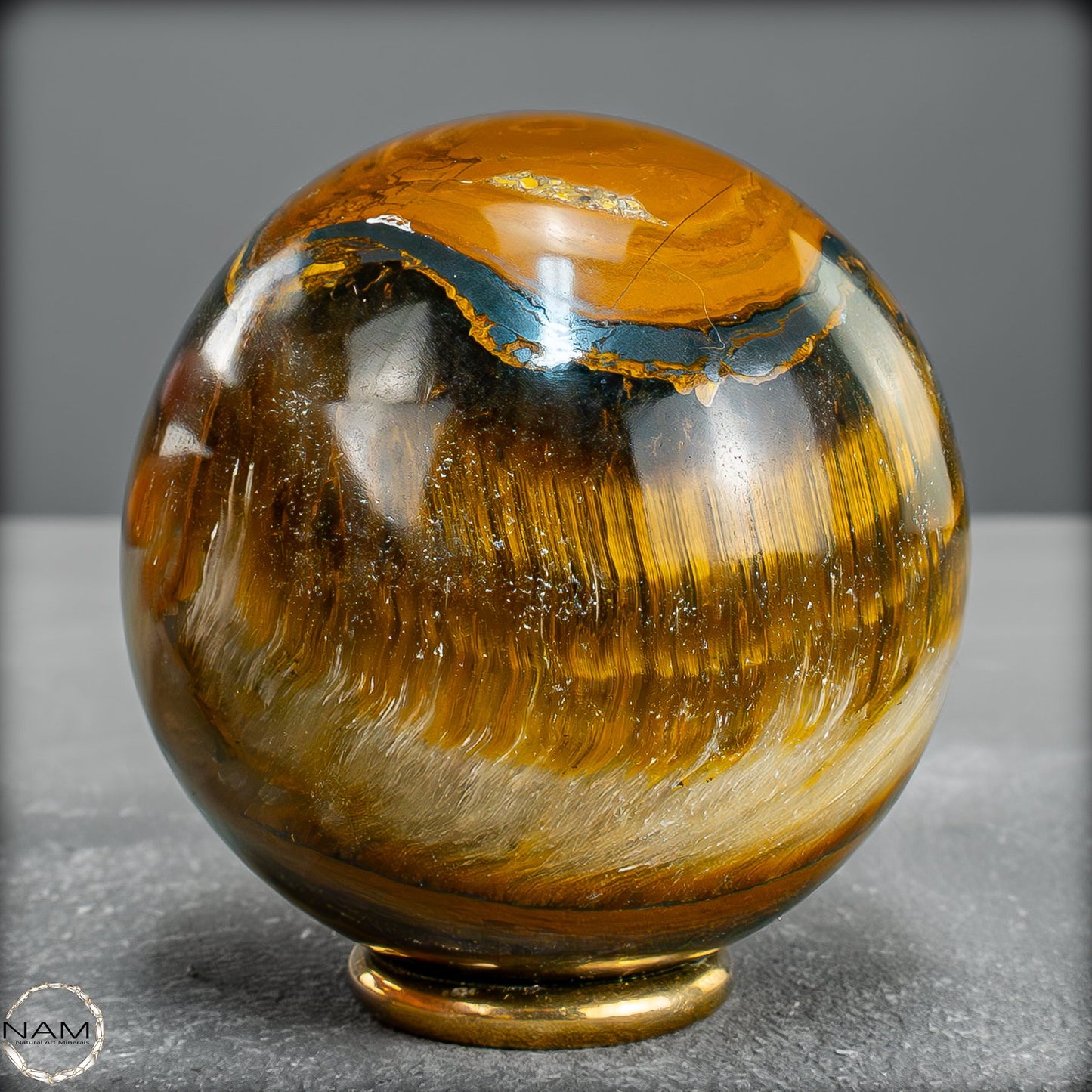 Natürliche Tigerauge-Kugel - 333,31g