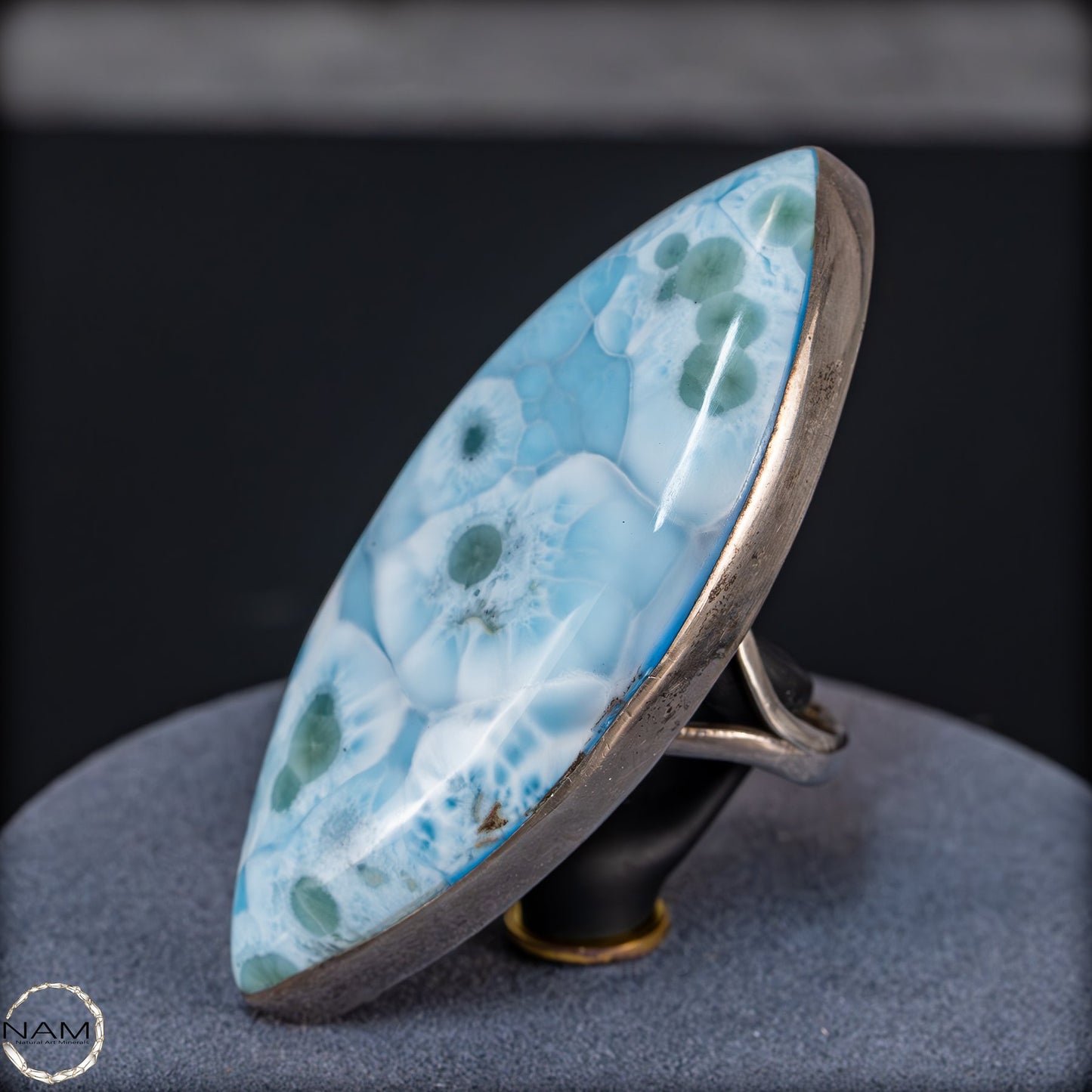 Larimar Ring aus 925er Silber-  35,43g 177,15ct