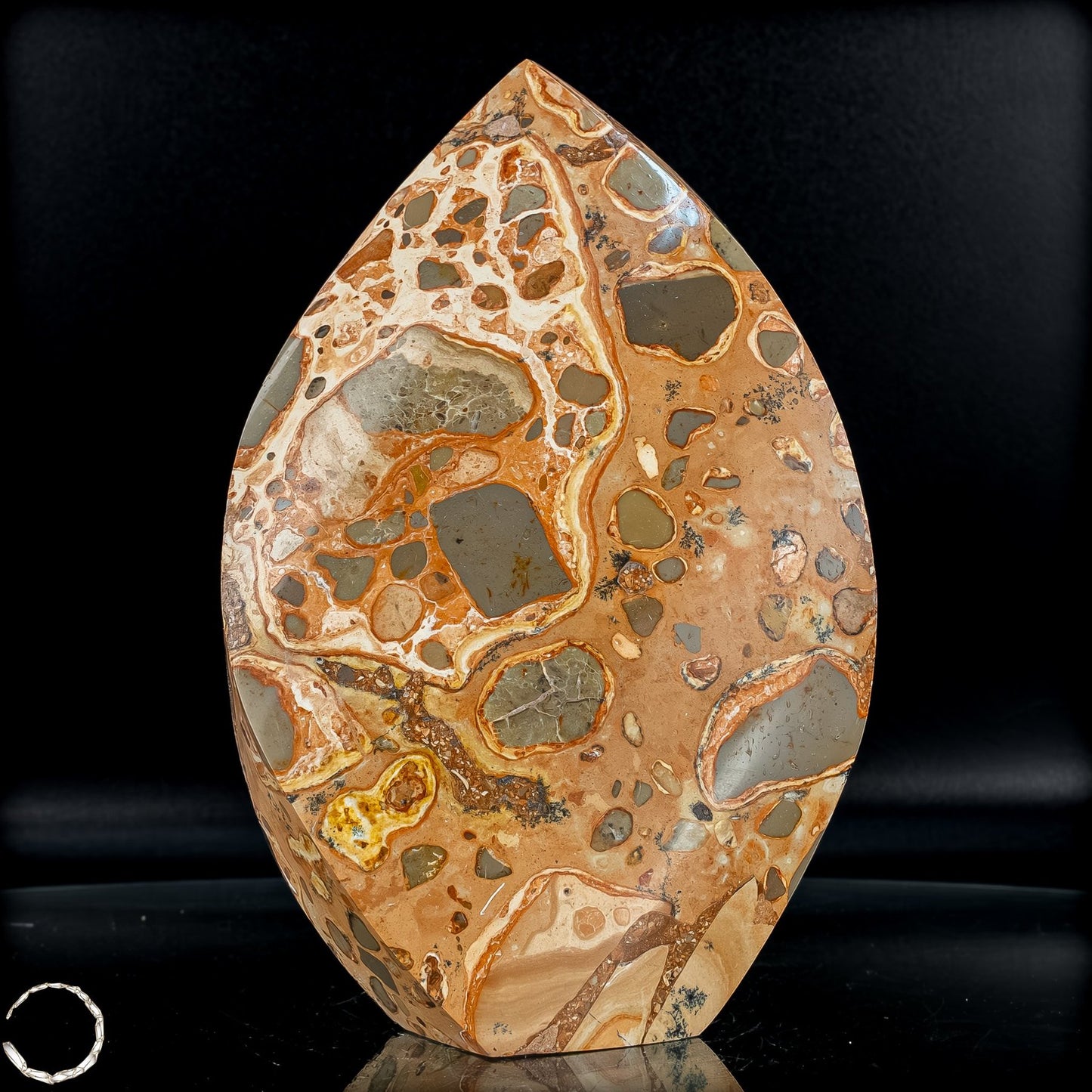 Natürliche Leoparden-Jaspis Kristall Flamme- 1004,88g