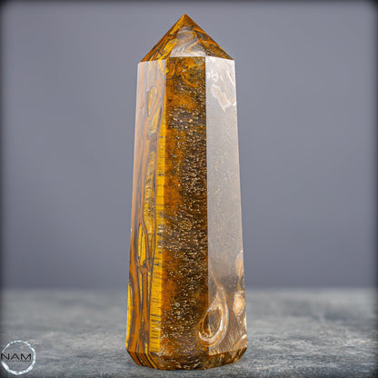 Natürlicher Tigerauge-Obelisk - 912,17g