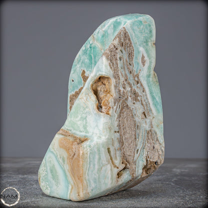 Natürlicher Blau-Grüne Aragonit Kristall-Freiform - 890,17g