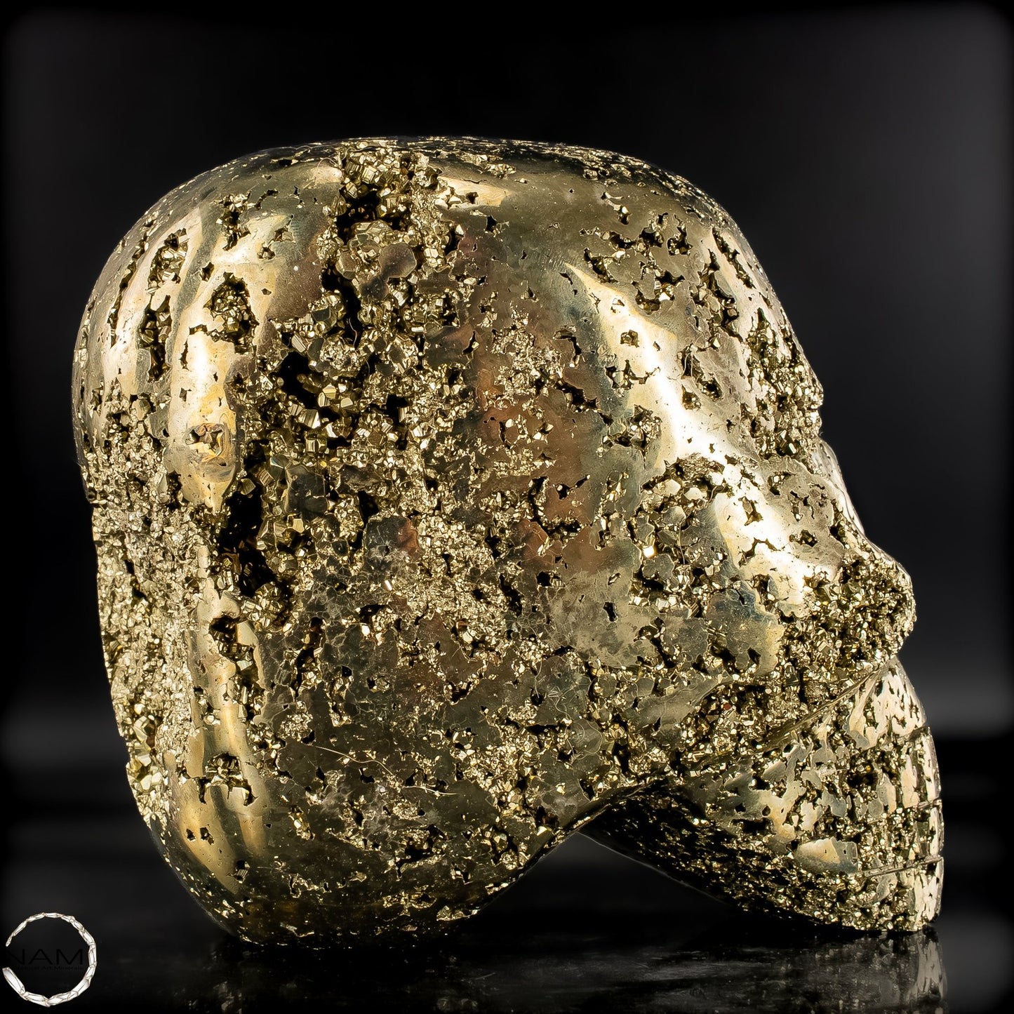 Natürlicher Pyrit Schädel/Totenkopf Skulptur -4421,28g
