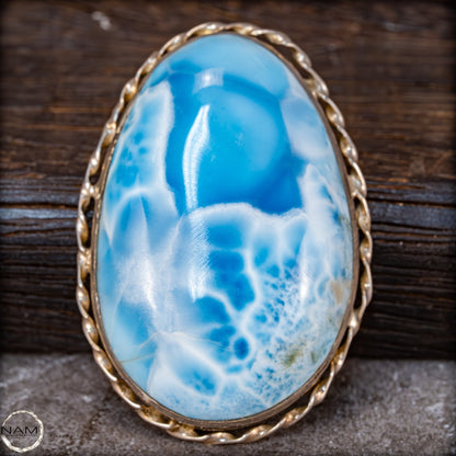 Natürlicher Großer Larimar-Kristall Anhänger in 925 Silber - 200,35ct - 40,07g