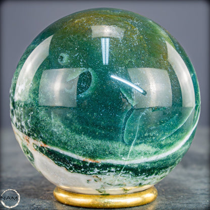 Natürlicher Moos Achat Kristall-Kugel -588,85g