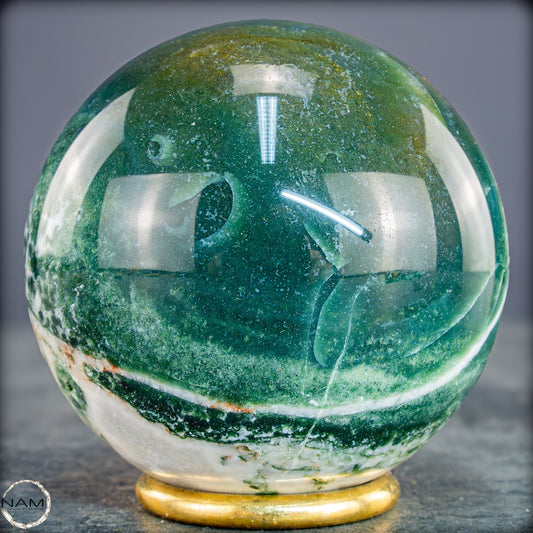 Natürlicher Moos Achat Kristall-Kugel -588,85g