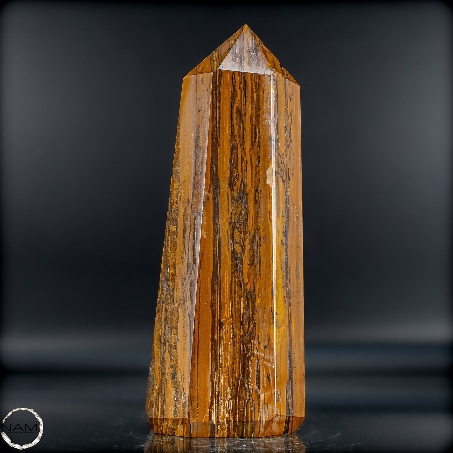 Natürlicher Tigerauge-Obelisk - 1201,36g
