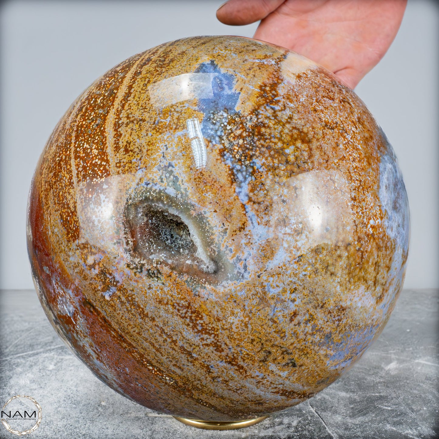 Natürliche Ocean-Jaspis-Achat Kugel - 14340,25g