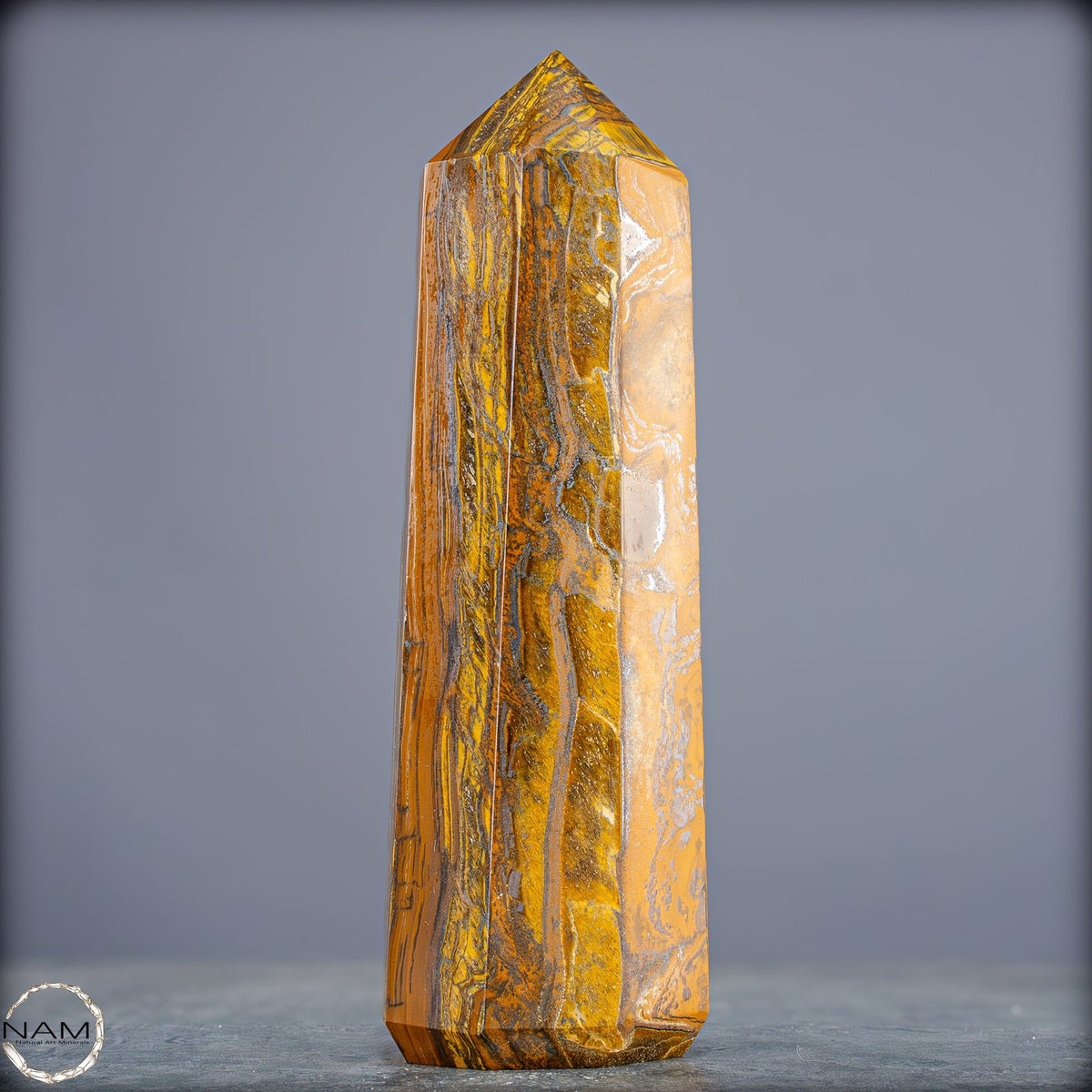 Natürlicher Tigerauge-Obelisk - 986,49g