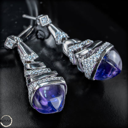 Amethyst Ohrringe aus 925er Silber  6,79g 33,95ct