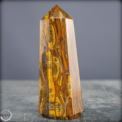 Natürlicher Tigerauge-Obelisk - 889,08g