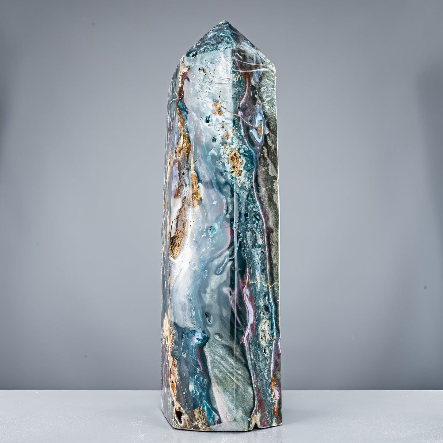 Natürlicher Jaspis-Achat Kristall-Obelisk - 29801,11g